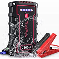 TrekPow TJ2500 Jump Starter 2500A Arrancador Batería Booster Coche IP68 (para Motores 12 V diésel 8 L y Gasolina 9 L…